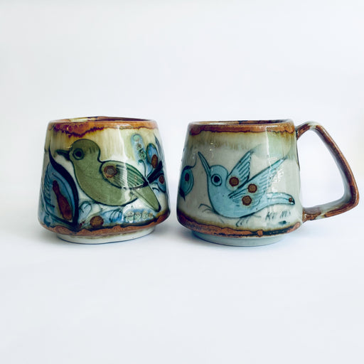 Tonalá Stoneware Mugs - Blue Birds - Set of 2