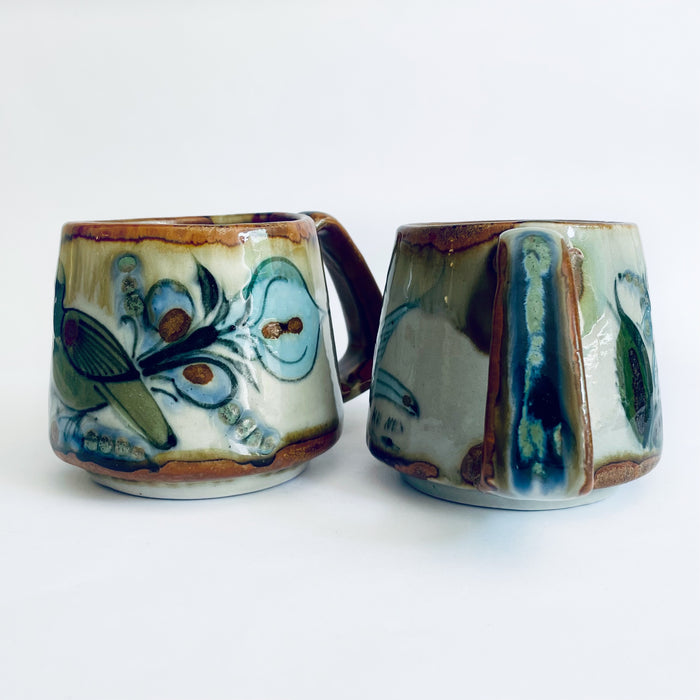 Tonalá Stoneware Mugs - Blue Birds - Set of 2