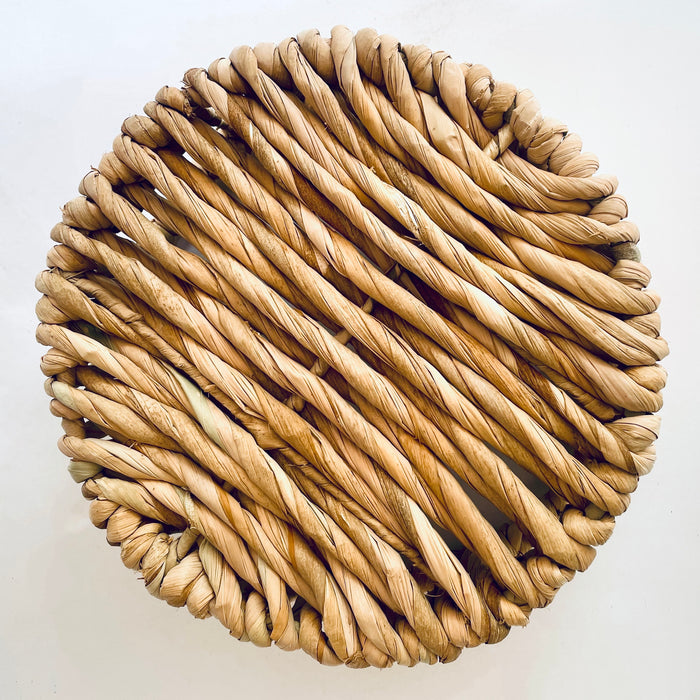 Woven Round Bulrush Fiber Trays - Set of 3