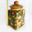 Hand-Painted Mayolica Cookie Jar - Yellow with Pomegranates