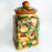 Hand-Painted Mayolica Cookie Jar - Yellow with Pomegranates