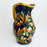 Hand-Painted Mayolica Pitcher - Black with Floral Motifs