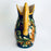 Hand-Painted Mayolica Pitcher - Black with Floral Motifs