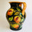Hand-Painted Mayolica Pitcher - Black with Pomegranates