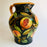 Hand-Painted Mayolica Pitcher - Black with Pomegranates