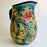Hand-Painted Mayolica Tear Shaped Pitcher - Blue with Flowers