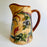 Hand-Painted Mayolica Pitcher - Beige with Grapes