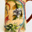 Hand-Painted Mayolica Pitcher - Beige with Grapes