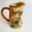 Hand-Painted Mayolica Pitcher - Beige with Grapes