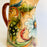 Hand-Painted Mayolica Pitcher - Beige with Grapes