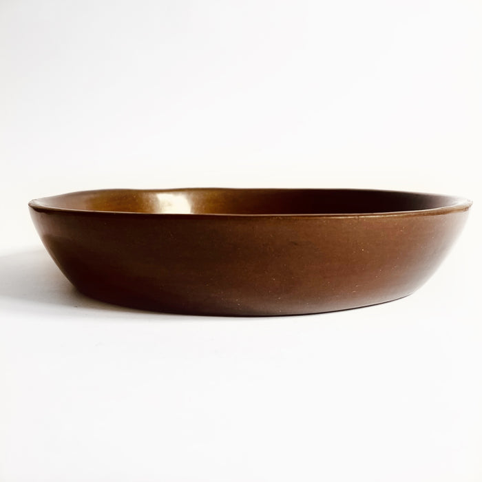 Burnished Clay Deep Plate - Brown