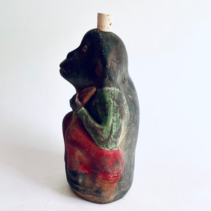 Painted Clay Monkey Mezcal Bottle - Chango Mezcalero - Medium - Telerita