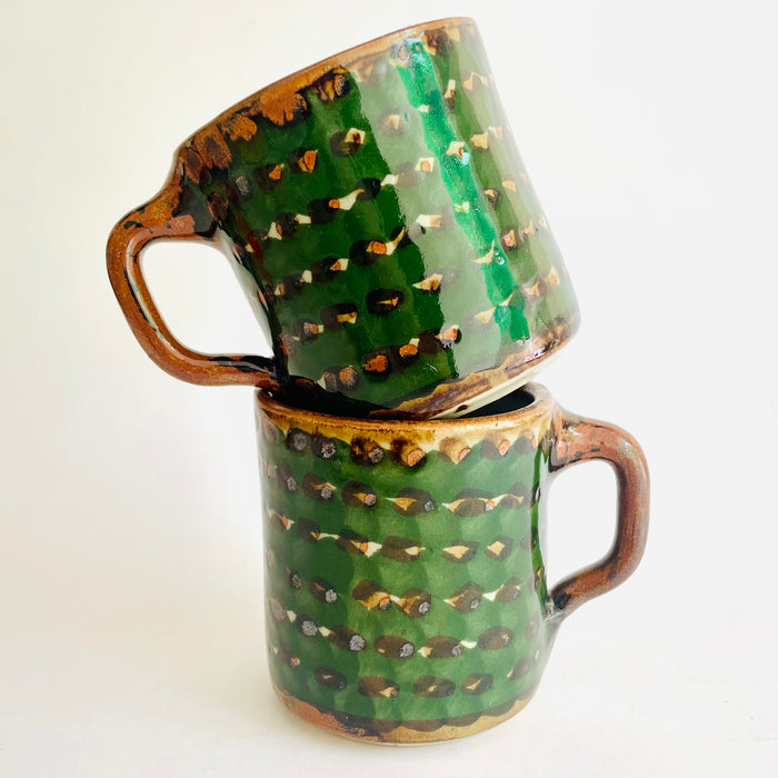 Tonalá Stoneware Mugs - Green - Set of 2