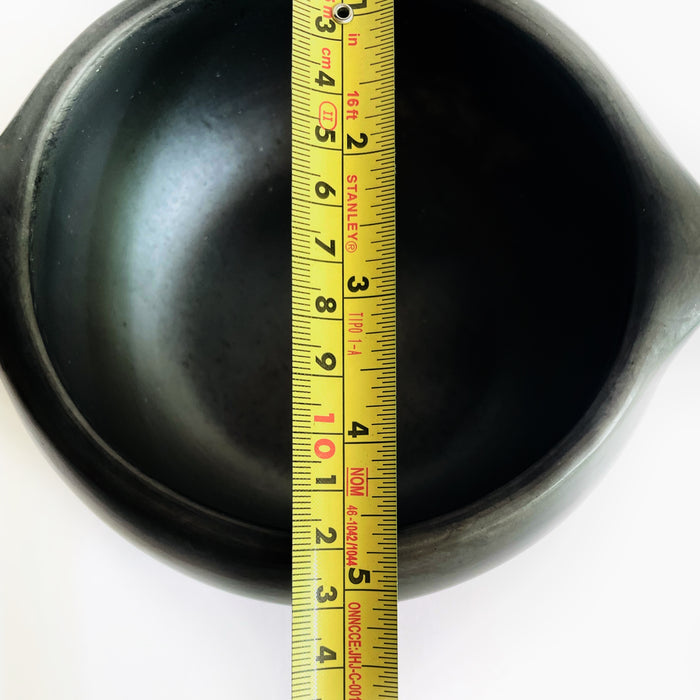 Black Clay Bowl with Small Handles