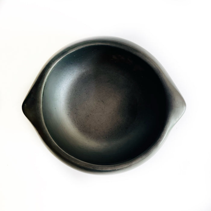 Black Clay Bowl with Small Handles