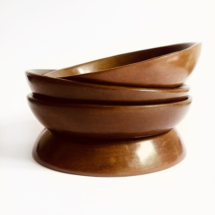 Burnished Clay Deep Plate - Brown