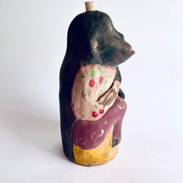Painted Clay Monkey Mezcal Bottle - Chango Mezcalero - Large - Cerecita