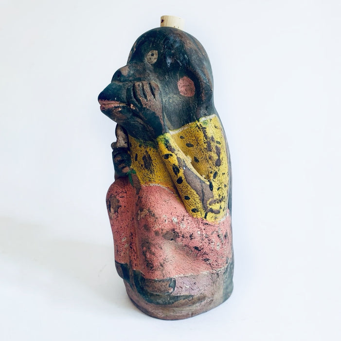 Painted Clay Monkey Mezcal Bottle - Chango Mezcalero - Medium - Alcatraz