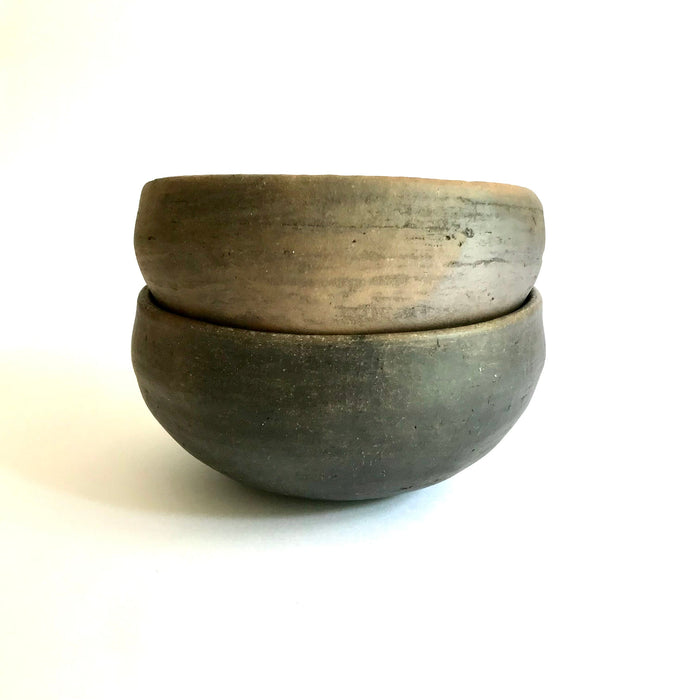 Brown Smoked Clay Bowl 6” - Glazed