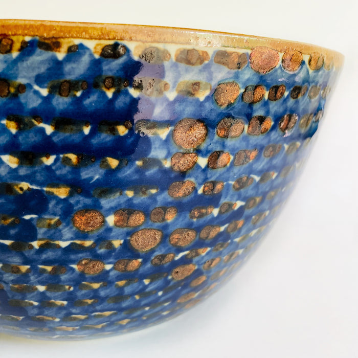 Tonalá Stoneware Large Salad Bowl - Cobalt Blue