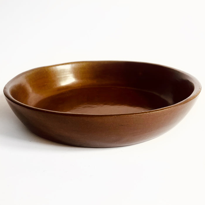 Burnished Clay Deep Plate - Brown