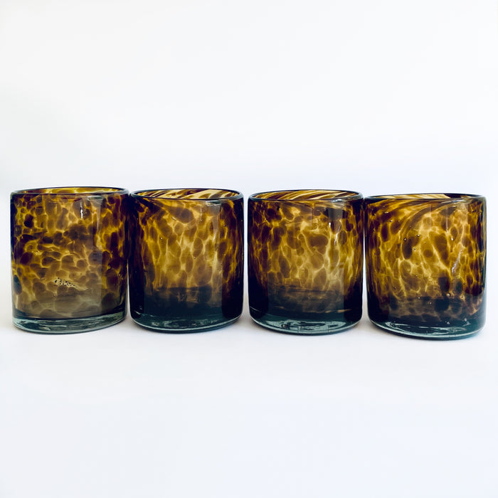 Blown Glass Tumbler With Speckles