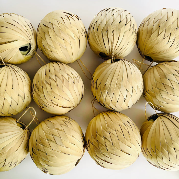 Palm Fiber Ornamental Sphere - Natural