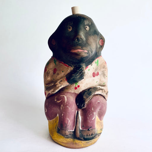Painted Clay Monkey Mezcal Bottle - Chango Mezcalero - Large - Cerecita