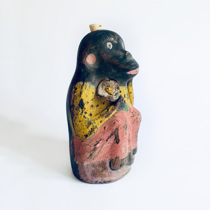 Painted Clay Monkey Mezcal Bottle - Chango Mezcalero - Medium - Alcatraz