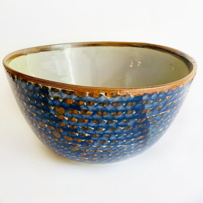Tonalá Stoneware Large Salad Bowl - Cobalt Blue