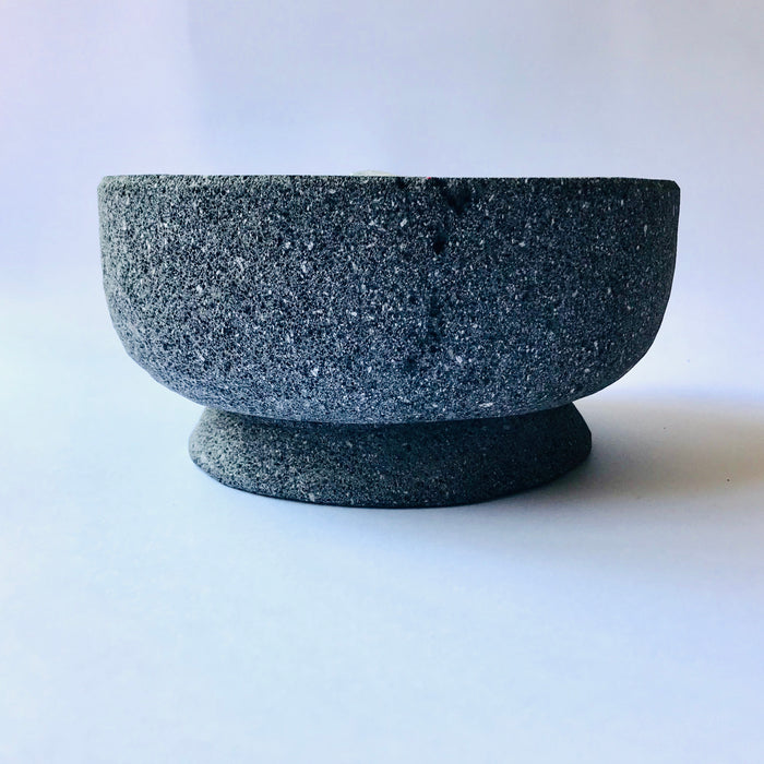 Volcanic Rock Mortar & Pestle - Molcajete - Chalicelike Base - 8”