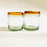 Blown Glass Tumbler With Colored Rim