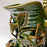 Green Glazed Clay Pitcher with Flower Ornaments