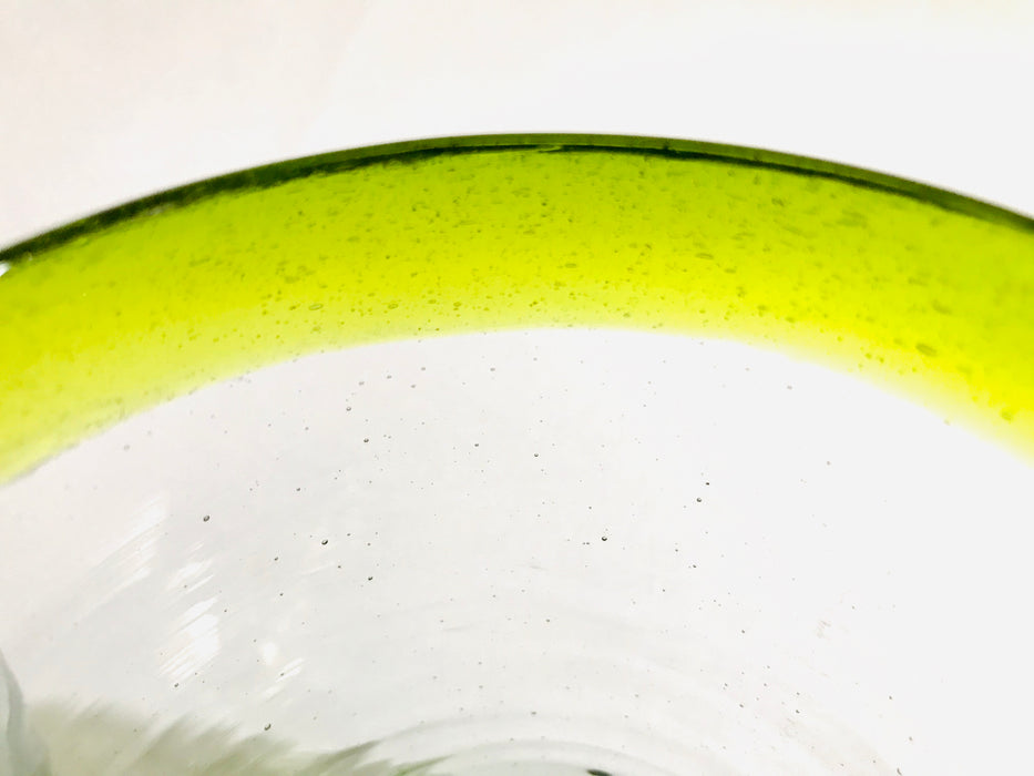 Blown Glass Tumbler With Colored Rim