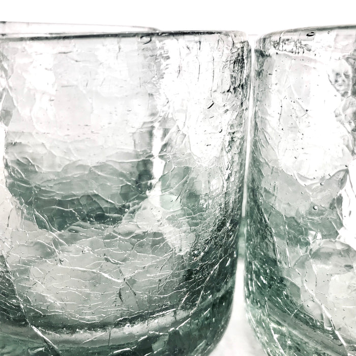 Crackled Blown Glass Tumbler