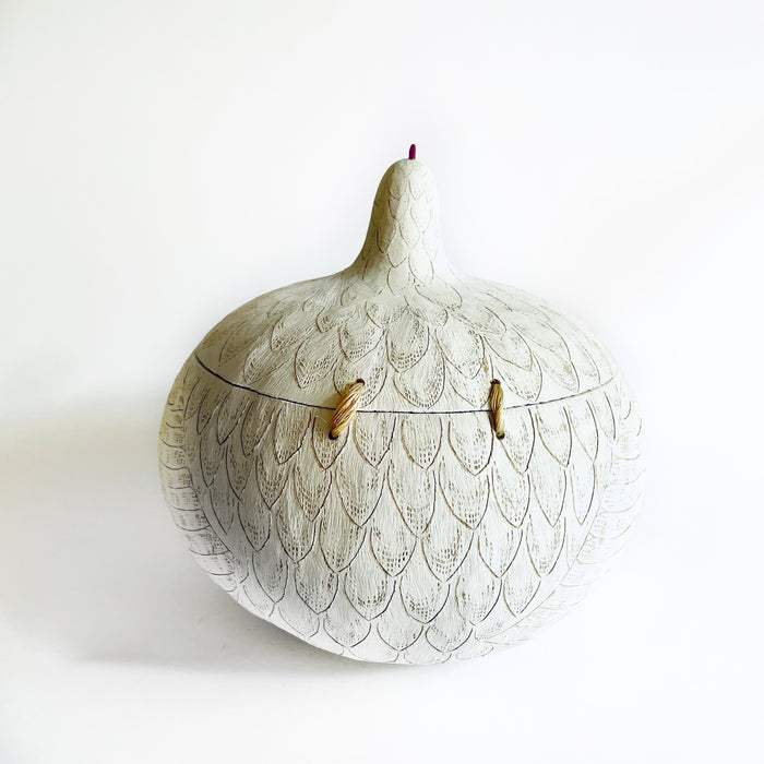 Carved Gourd Tortillero - Hen