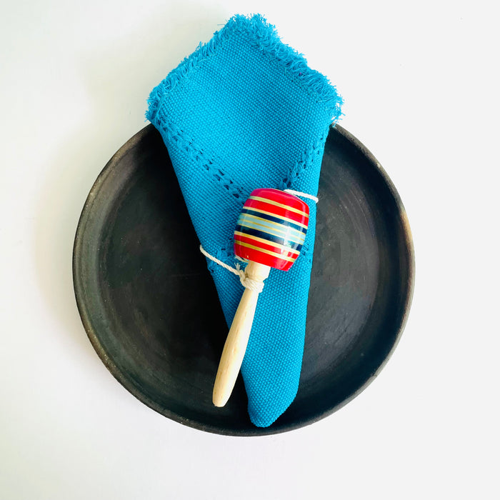 Painted Wooden Balero Napkin Rings - Set of 4