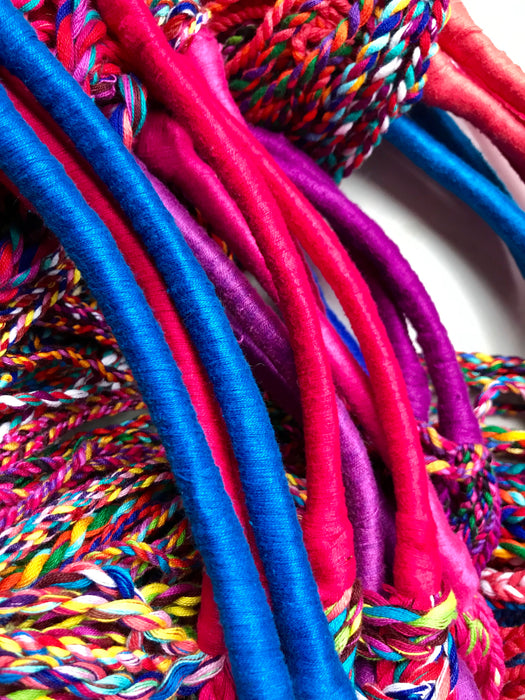 Mexico 1492: Hand-woven on a back-strap loom, by the imaginative artisans in Chiapas, Mexico, with a passion for colors, and a great talent to put those colors together masterfully. Good for any market shopping, plus environment friendly.