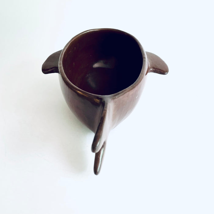 Burnished Clay Fish Salsa Bowl - Large - Brown