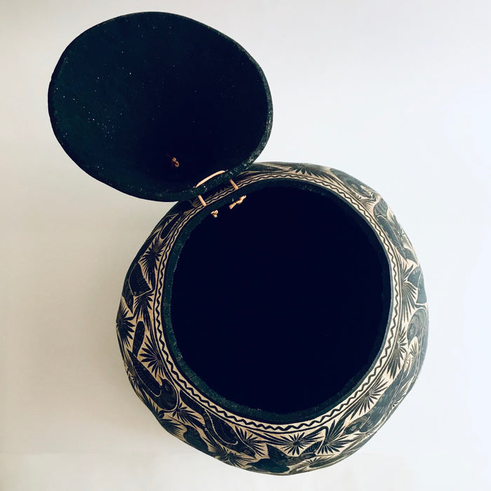 Black Carved Gourd Tortillero