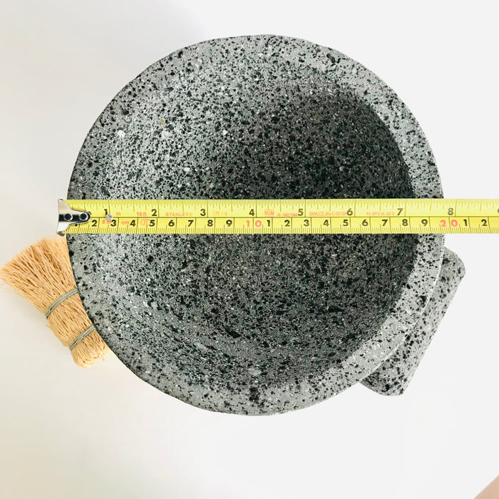 Volcanic Rock Mortar & Pestle - Molcajete - 3 Legged Tall - Classic - 8”