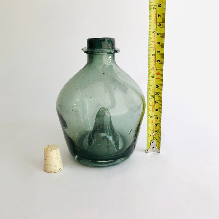 Blown Glass Wasp Catcher Style Tequila / Mezcal Bottle - Mist