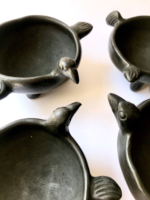 Black Clay Bird Headed Salsa Bowl