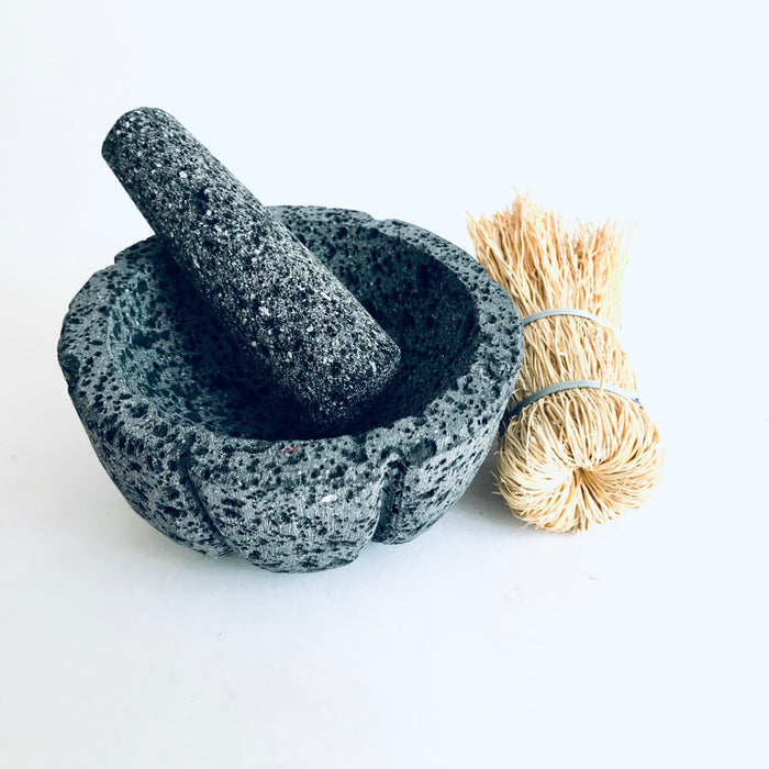 Volcanic Rock Mortar & Pestle - Mini Molcajete - Pumpkin