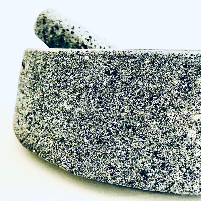 Volcanic Mortar & Pestle - Molcajete - Angular Base - Large 12”