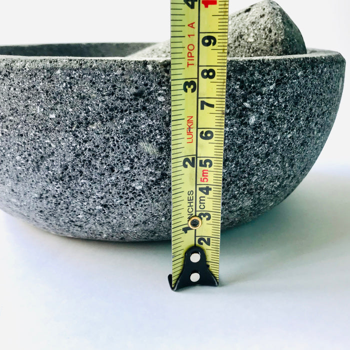 Volcanic Rock Mortar & Pestle - Molcajete - Round Base - 8”