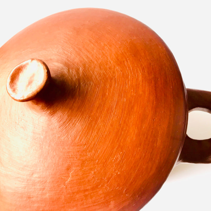 Red Clay Lidded Jar with Handles
