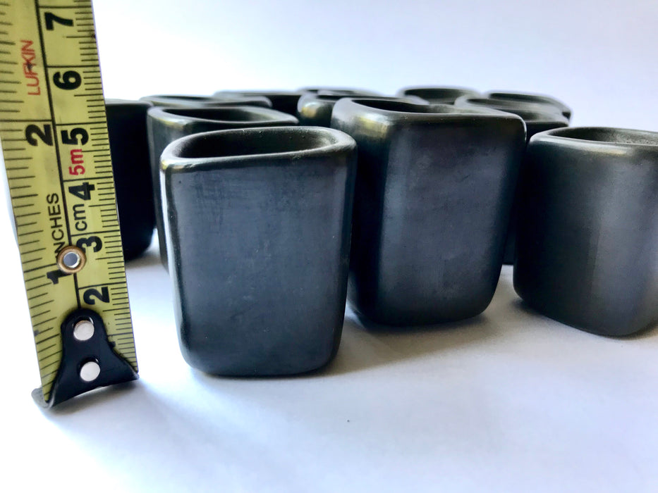 Black Clay Tequila/Mezcal Shot Glasses - Rectangular