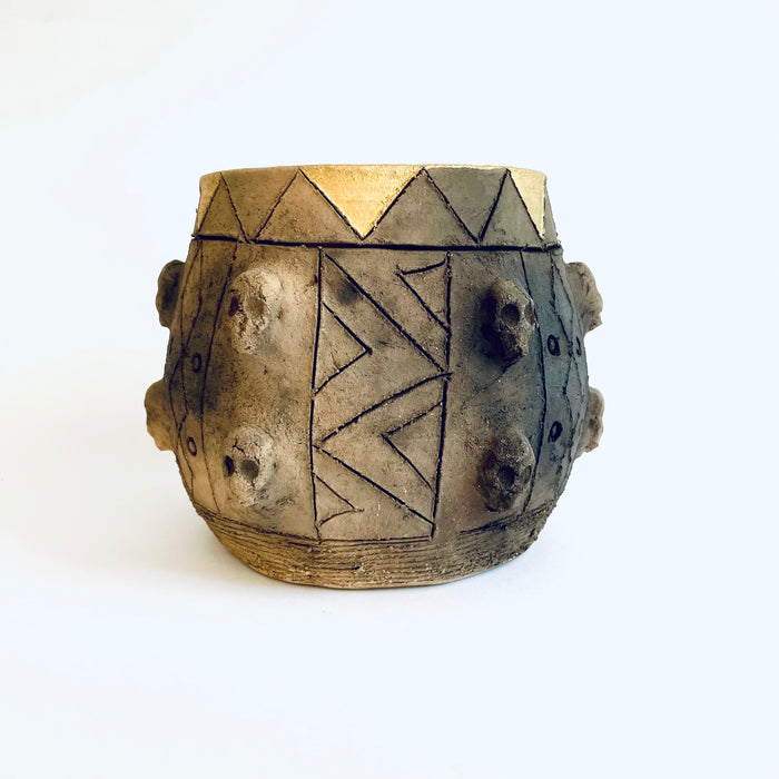 Smoked Clay Tzompantli Bowl - Large