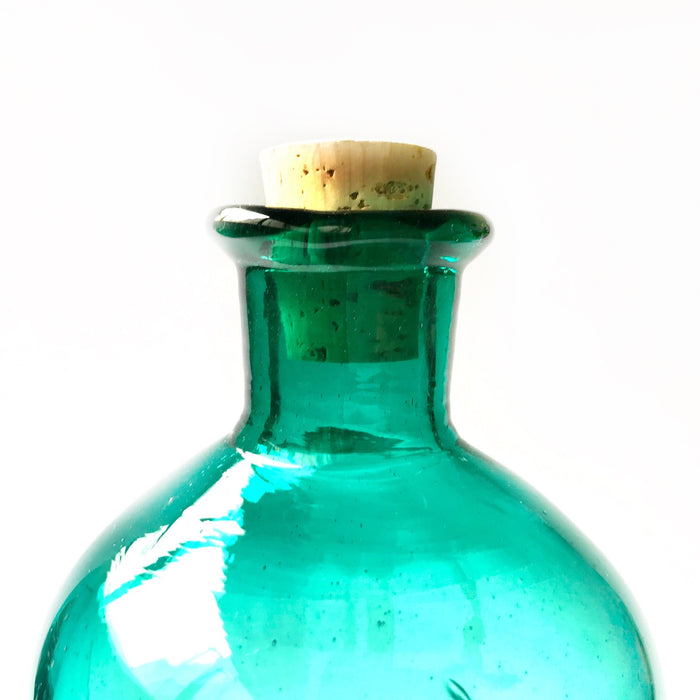 Blown Glass Tequila / Mezcal Bottle with Agave